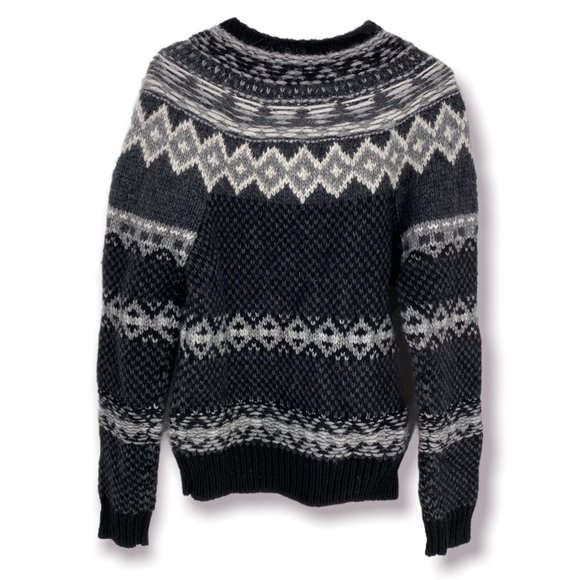 Frye Oversized Chunky Knit UNISEX Fair Isle Sweater Wool Alpaca Blend NWT - Picture 2 of 10